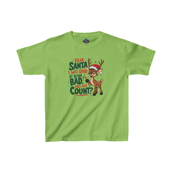 Kids Tee Dear Santa I Was Good at Being Bad Christmas Funny T-Shirt