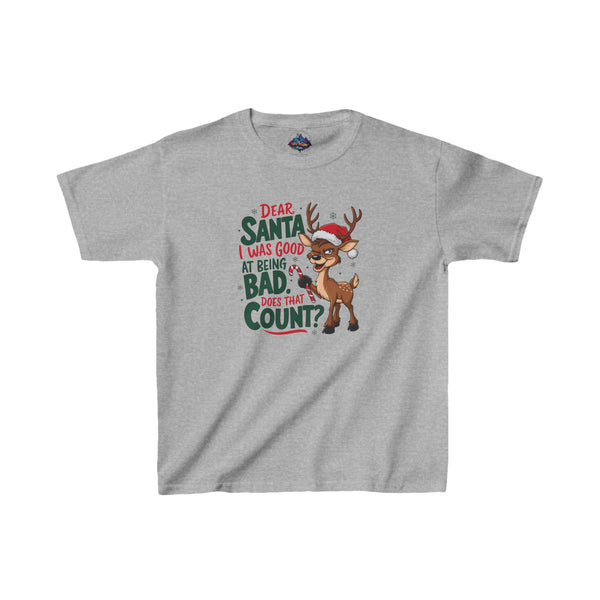 Kids Tee Dear Santa I Was Good at Being Bad Christmas Funny T-Shirt