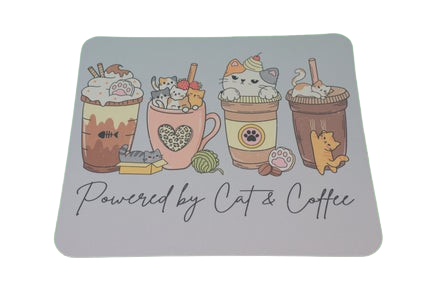 Powered By Cats & Coffee Mouse Pad